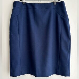 Reiss Classic Wool Blend Navy Blue Skirt, Women’s Quiet Luxury Skirt, Size 8